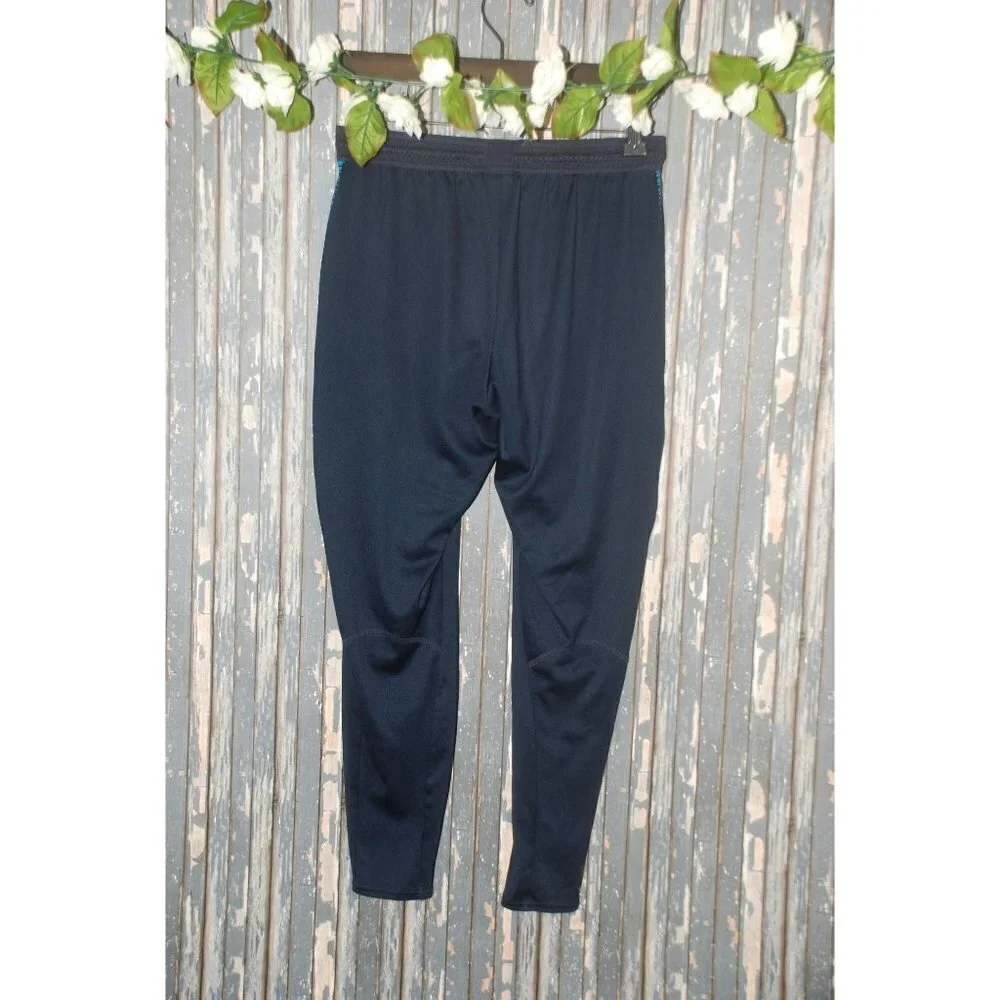 Nike Dri-Fit Ladies Blue Leggings Size S Stretch Zipper Pockets Activewear Gym